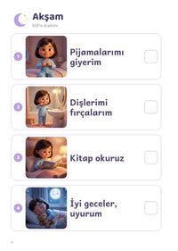 Günlük Rutin Seti iç sayfa örneği