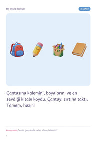 Okula Başlıyorum iç sayfa örneği