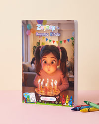 Basılı kitap ve boya kalemleri